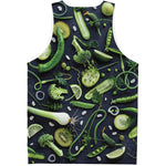 Fresh Green Fruit And Vegetables Print Men's Tank Top
