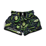Fresh Green Fruit And Vegetables Print Muay Thai Boxing Shorts