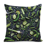 Fresh Green Fruit And Vegetables Print Pillow Cover