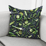 Fresh Green Fruit And Vegetables Print Pillow Cover