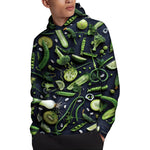 Fresh Green Fruit And Vegetables Print Pullover Hoodie
