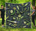 Fresh Green Fruit And Vegetables Print Quilt