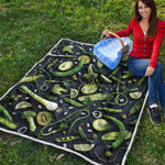 Fresh Green Fruit And Vegetables Print Quilt