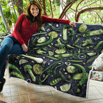 Fresh Green Fruit And Vegetables Print Quilt