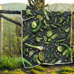 Fresh Green Fruit And Vegetables Print Quilt