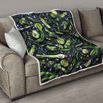 Fresh Green Fruit And Vegetables Print Quilt
