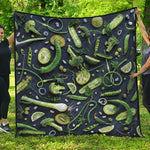 Fresh Green Fruit And Vegetables Print Quilt
