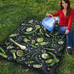 Fresh Green Fruit And Vegetables Print Quilt