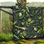 Fresh Green Fruit And Vegetables Print Quilt