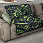 Fresh Green Fruit And Vegetables Print Quilt