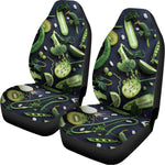 Fresh Green Fruit And Vegetables Print Universal Fit Car Seat Covers