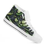 Fresh Green Fruit And Vegetables Print White High Top Shoes