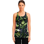 Fresh Green Fruit And Vegetables Print Women's Racerback Tank Top