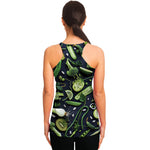 Fresh Green Fruit And Vegetables Print Women's Racerback Tank Top