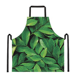 Fresh Green Leaf Print Apron