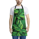 Fresh Green Leaf Print Apron