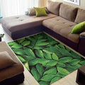 Fresh Green Leaf Print Floor Mat