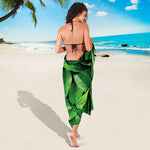Fresh Green Leaf Print Beach Sarong Wrap