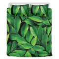 Fresh Green Leaf Print Duvet Cover Bedding Set