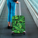 Fresh Green Leaf Print Luggage Cover
