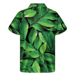 Fresh Green Leaf Print Men's Short Sleeve Shirt
