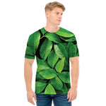 Fresh Green Leaf Print Men's T-Shirt
