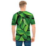 Fresh Green Leaf Print Men's T-Shirt