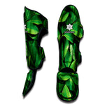 Fresh Green Leaf Print Muay Thai Shin Guard