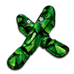 Fresh Green Leaf Print Muay Thai Shin Guard