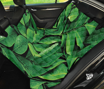Fresh Green Leaf Print Pet Car Back Seat Cover