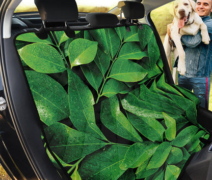 Fresh Green Leaf Print Pet Car Back Seat Cover