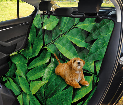 Fresh Green Leaf Print Pet Car Back Seat Cover