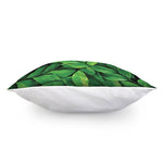 Fresh Green Leaf Print Pillow Cover