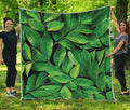 Fresh Green Leaf Print Quilt