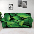 Fresh Green Leaf Print Sofa Cover