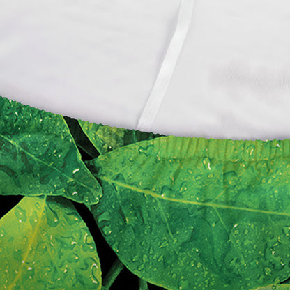 Fresh Green Leaf Print Sofa Cover