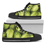 Fresh Hop Cone Print Black High Top Shoes