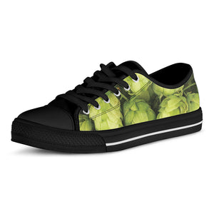 Fresh Hop Cone Print Black Low Top Shoes