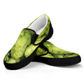Fresh Hop Cone Print Black Slip On Sneakers