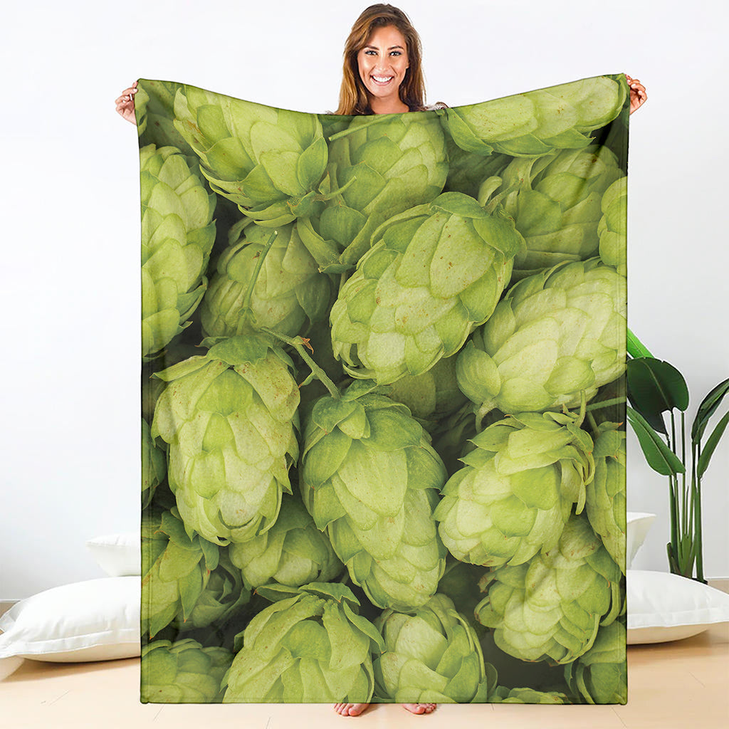 Fresh Hop Cone Print Blanket