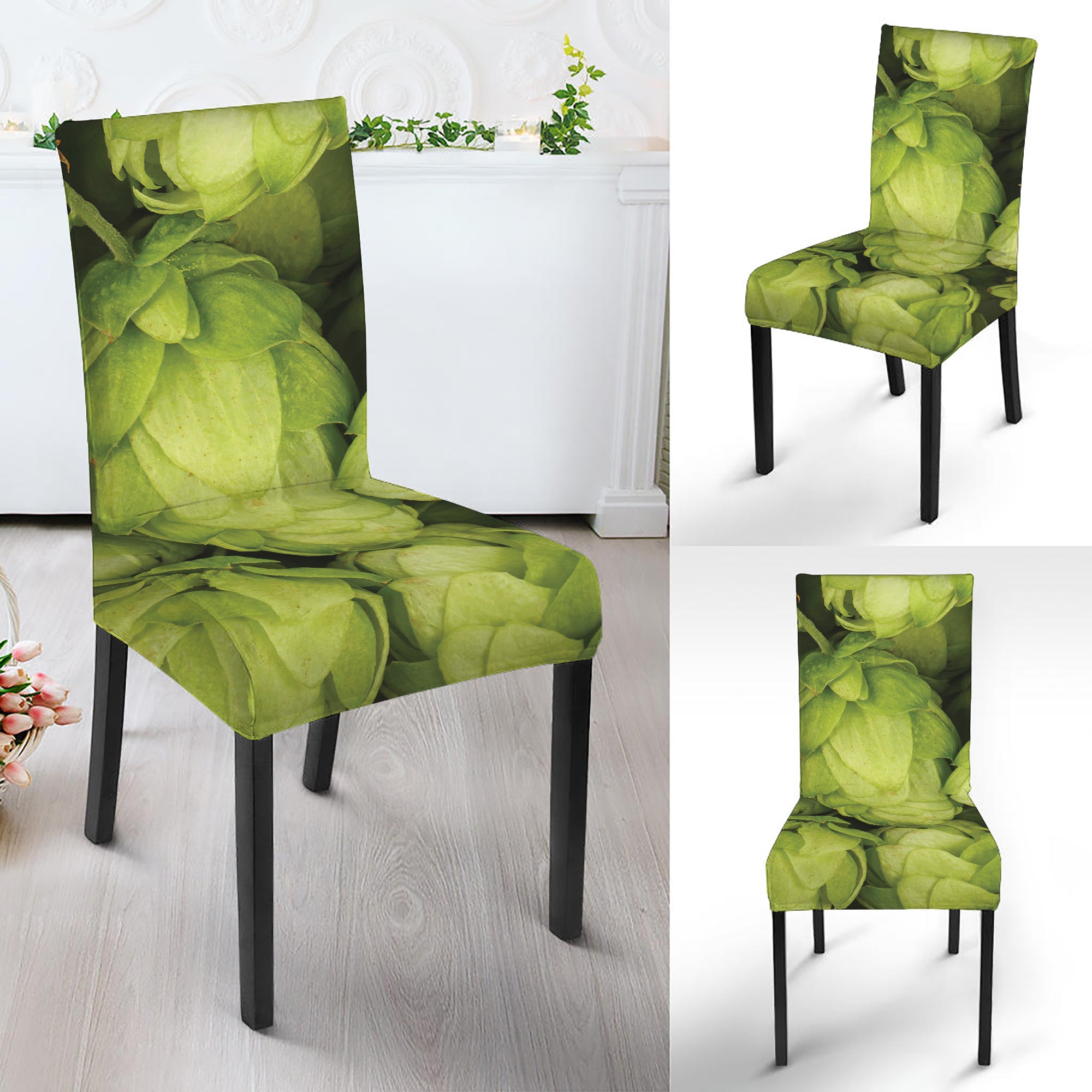 Fresh Hop Cone Print Dining Chair Slipcover