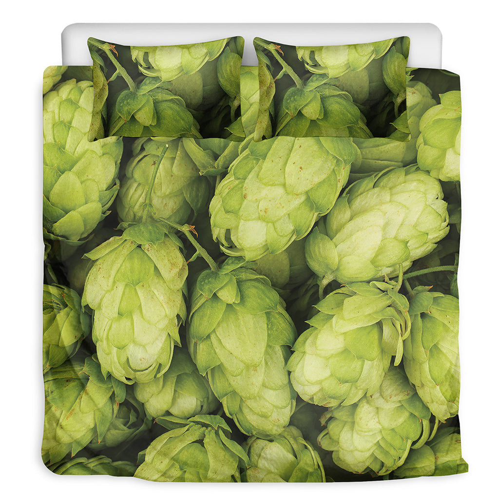 Fresh Hop Cone Print Duvet Cover Bedding Set