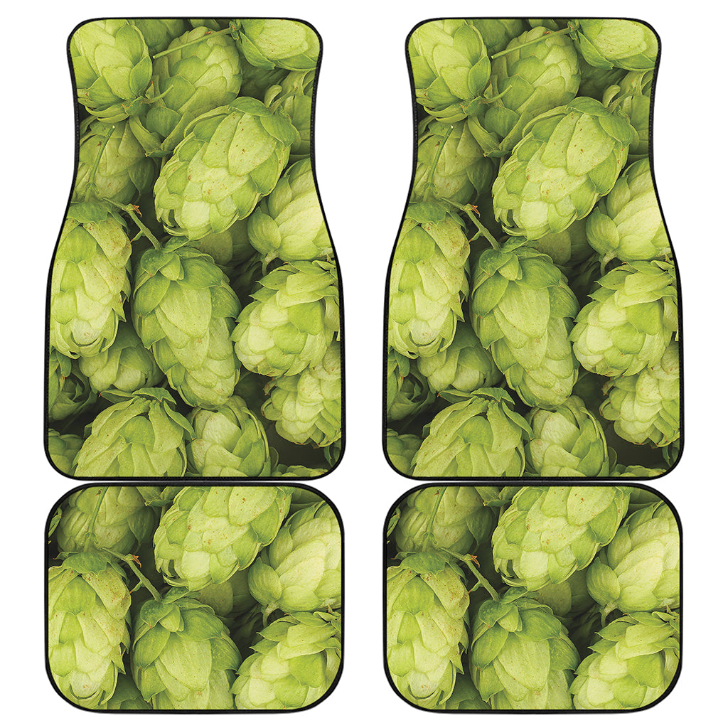 Fresh Hop Cone Print Front and Back Car Floor Mats