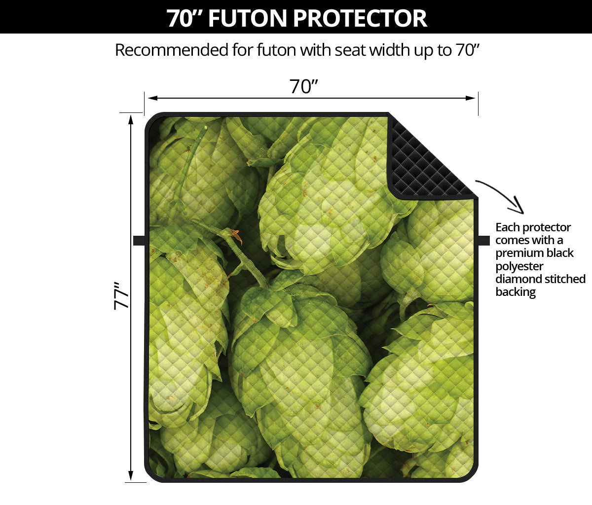 Fresh Hop Cone Print Futon Protector