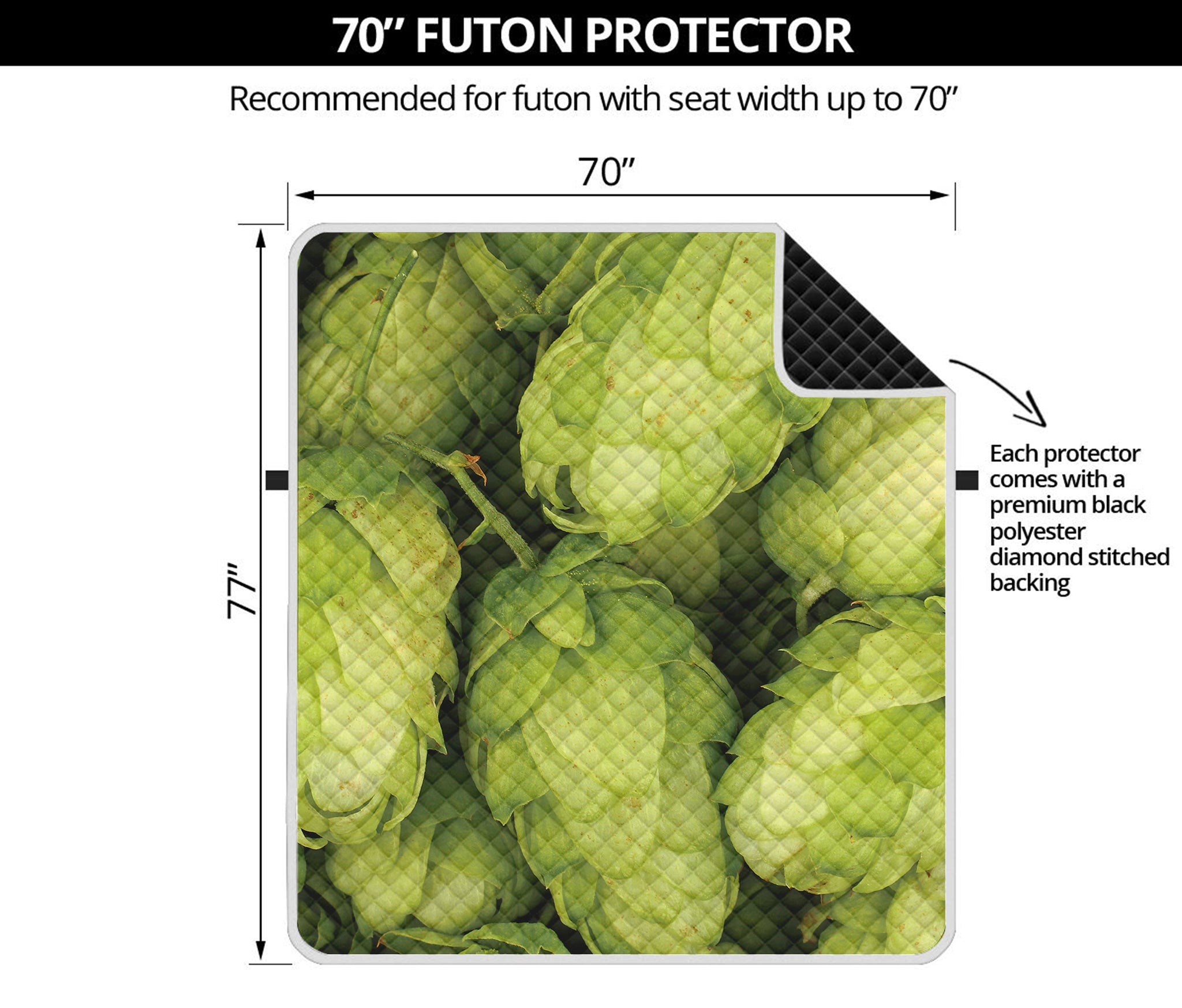 Fresh Hop Cone Print Futon Protector