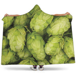 Fresh Hop Cone Print Hooded Blanket