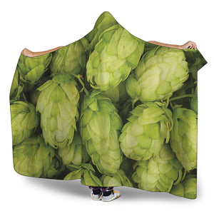 Fresh Hop Cone Print Hooded Blanket