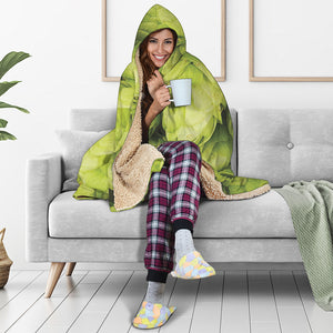 Fresh Hop Cone Print Hooded Blanket