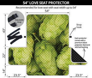 Fresh Hop Cone Print Loveseat Protector