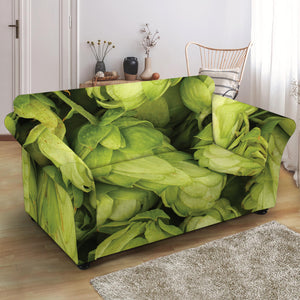 Fresh Hop Cone Print Loveseat Slipcover